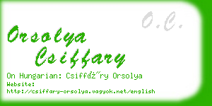 orsolya csiffary business card